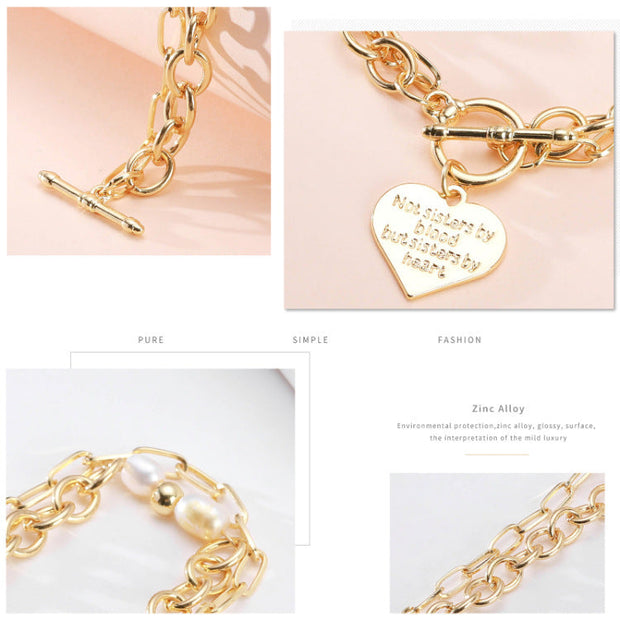 Wholesale Bracelets Pearl Alloy Neutral Chain