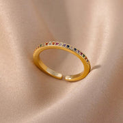 European And American Zircon Fashion Design 18K Gold-plated Ring Ornament
