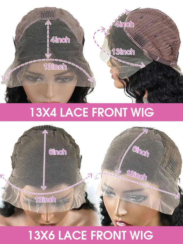 250 Density Body Wave 13x6 HD Lace Frontal Human Hair Wig 30 36 Inch HD Transparent 13x4 Lace Front Wigs For Women Pre Plucked