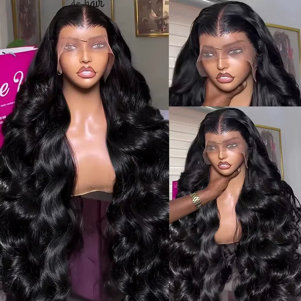 250 Density Body Wave 13x6 HD Lace Frontal Human Hair Wig 30 36 Inch HD Transparent 13x4 Lace Front Wigs For Women Pre Plucked