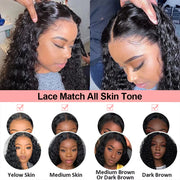40 Inch 250 Density Curly 13x6 HD Lace Frontal Wigs Human Hair Brazilian Deep Wave Transparent Lace Front Wig 100% Human Hair 30