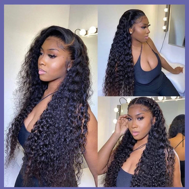 30 32 inch Transparent Deep Wave 13x6 Lace Front Human Hair Wigs 13x4 Lace Frontal Wig Human Hair Wigs 100% Human Hair Quality