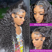 300% Density 40 46 Inch Deep Wave 13x6 HD Lace Front Human Hair Wig Loose Water Curly 13x4 Lace Frontal Wig Human Hair For Women