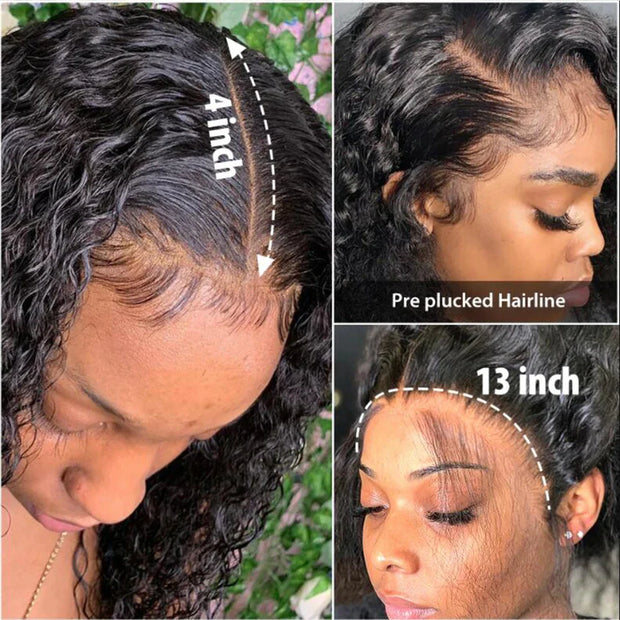 13x6 13x4 Kinky Curly Lace Front Human Hair Wigs Brazilian Deep Wave Frontal Wig For Women 100% Natural Human Hair Wigs On Sale