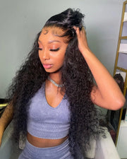 250 300 Density 13x6 HD Lace Frontal Wig Deep Wave Curly Human Hair Wigs For Women Water Wave 13x4 Lace Front Human Hair Wig 200