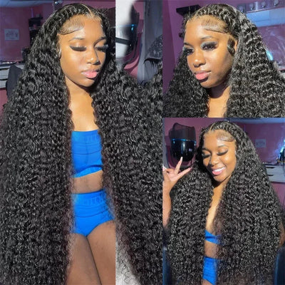 250% High Density 40 38 Inch Deep Wave 13x6 HD Lace Front Human Hair Wig Loose Water Wave Curly 13x4 Lace Frontal Wig Human Hair