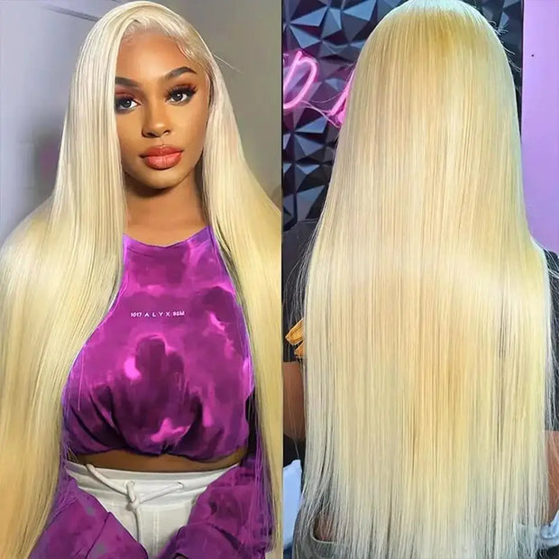 13x6 613 Blonde HD Lace Front Human Hair Wigs Brazilian Straight Human Hair Wigs For Women Transparent 13x6 Lace Frontal Wigs