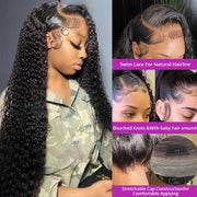 300% Density 40 46 Inch Deep Wave 13x6 HD Lace Front Human Hair Wig Loose Water Curly 13x4 Lace Frontal Wig Human Hair For Women
