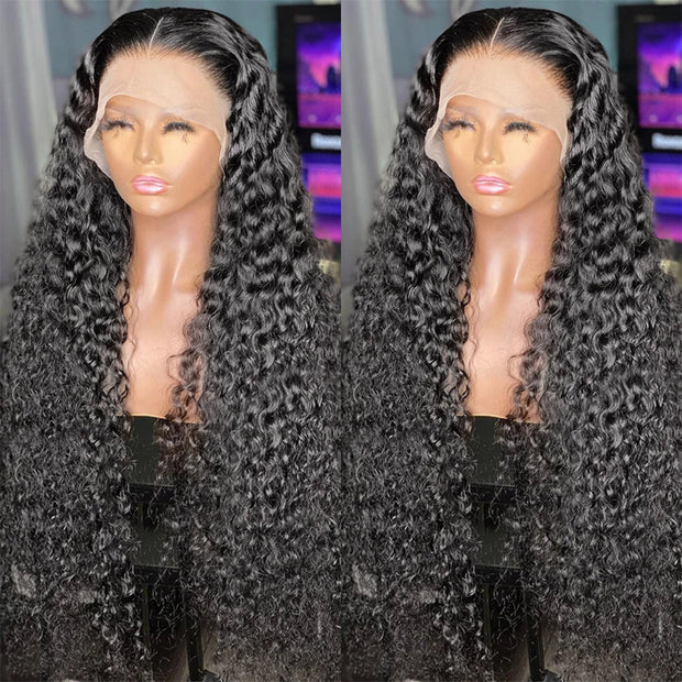 13x6 13x4 Kinky Curly Lace Front Human Hair Wigs Brazilian Deep Wave Frontal Wig For Women 100% Natural Human Hair Wigs On Sale