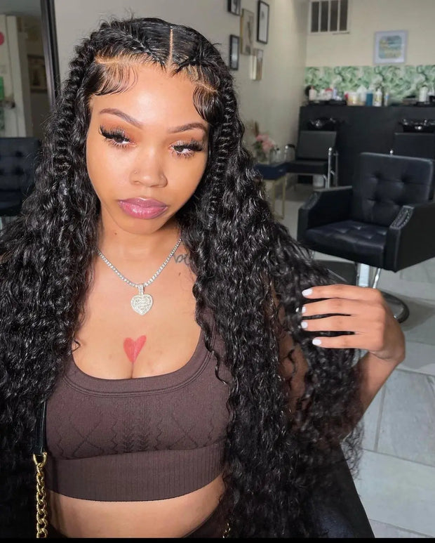 250 300 Density 13x6 HD Lace Frontal Wig Deep Wave Curly Human Hair Wigs For Women Water Wave 13x4 Lace Front Human Hair Wig 200