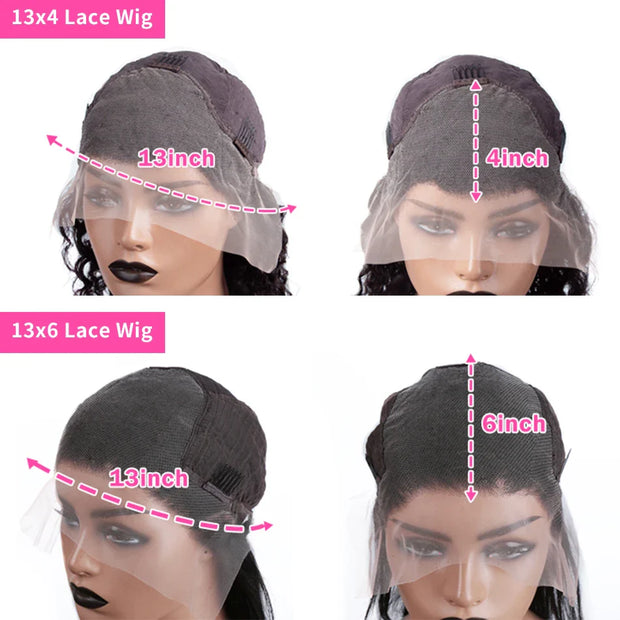 30 32 Inch Body Wave Transparent 13x6 Lace Frontal Human Hair Wigs Natural Color High Density 13x4 Lace Frontal Wig For Women