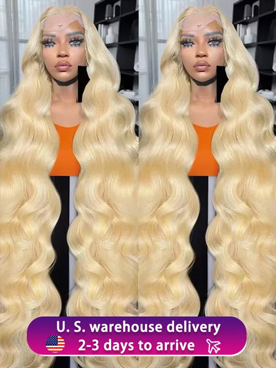 300 Density Blonde 613 Lace Front Wigs 13x6 HD Lace Body Wave Wig 40 42 Inch Brazilian Pre Plucked Colored Lace Frontal Remy Wig