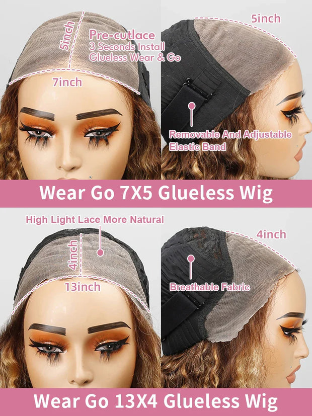 40 Inch Highlight Ombre Deep Wave Glueless Wig Human Hair Ready To Wear Brazilian Colored 13x4 Curly Lace Frontal Wigs For Women