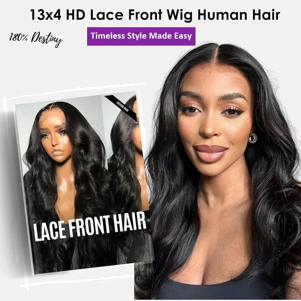 30 32 Inch Body Wave Transparent 13x6 Lace Frontal Human Hair Wigs Natural Color High Density 13x4 Lace Frontal Wig For Women