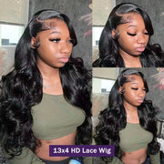 30 32 Inch Body Wave Transparent 13x6 Lace Frontal Human Hair Wigs Natural Color High Density 13x4 Lace Frontal Wig For Women