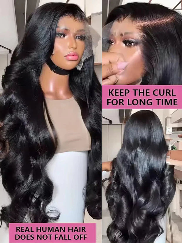 250 Density Body Wave 13x6 HD Lace Frontal Human Hair Wig 30 36 Inch HD Transparent 13x4 Lace Front Wigs For Women Pre Plucked
