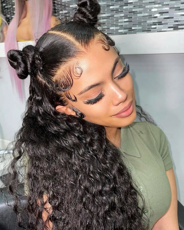 250 300 Density 13x6 HD Lace Frontal Wig Deep Wave Curly Human Hair Wigs For Women Water Wave 13x4 Lace Front Human Hair Wig 200