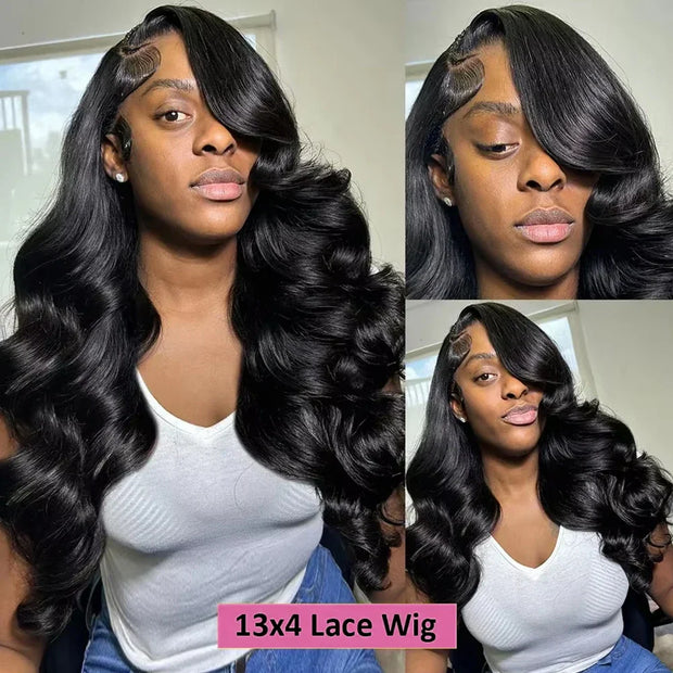 250 Density Body Wave 13x6 HD Lace Frontal Human Hair Wig 30 36 Inch HD Transparent 13x4 Lace Front Wigs For Women Pre Plucked