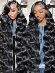 250 Density Body Wave 13x6 HD Lace Frontal Human Hair Wig 30 36 Inch HD Transparent 13x4 Lace Front Wigs For Women Pre Plucked