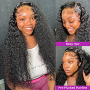 300% Density 40 46 Inch Deep Wave 13x6 HD Lace Front Human Hair Wig Loose Water Curly 13x4 Lace Frontal Wig Human Hair For Women