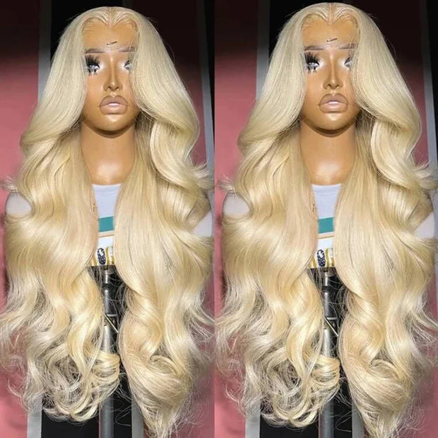 613 Blonde Lace Front Human Hair Wigs Indian Body Wave 13x6 HD Lace Frontal Human Hair Wigs Transparent Lace Wigs for Women