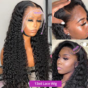 300% Density 40 46 Inch Deep Wave 13x6 HD Lace Front Human Hair Wig Loose Water Curly 13x4 Lace Frontal Wig Human Hair For Women