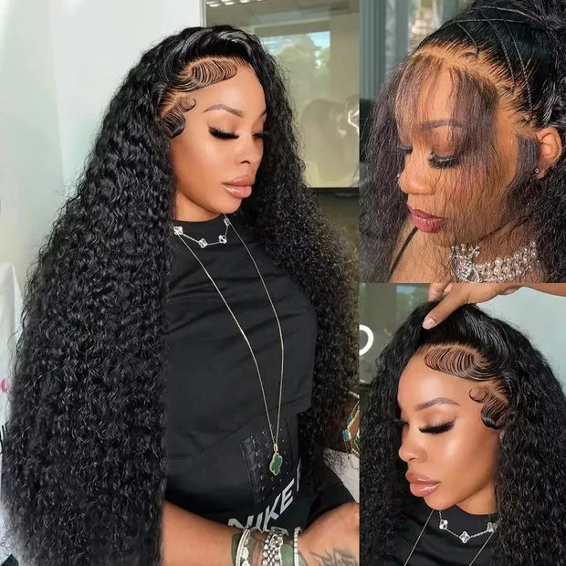 250 300 Density 13x6 HD Lace Frontal Wig Deep Wave Curly Human Hair Wigs For Women Water Wave 13x4 Lace Front Human Hair Wig 200