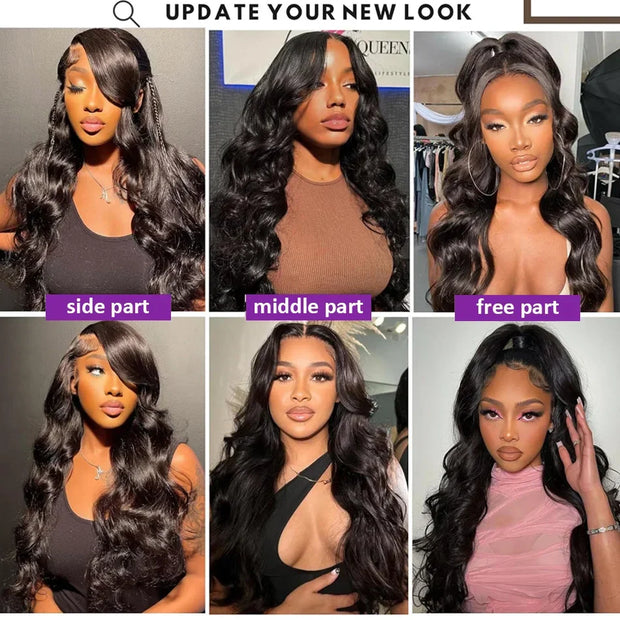 30 32 Inch Body Wave Transparent 13x6 Lace Frontal Human Hair Wigs Natural Color High Density 13x4 Lace Frontal Wig For Women