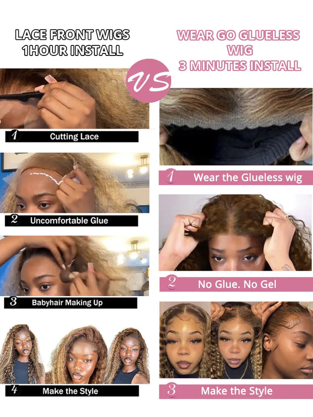 40 Inch Highlight Ombre Deep Wave Glueless Wig Human Hair Ready To Wear Brazilian Colored 13x4 Curly Lace Frontal Wigs For Women