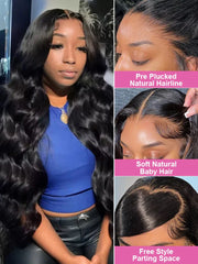 250 Density Body Wave 13x6 HD Lace Frontal Human Hair Wig 30 36 Inch HD Transparent 13x4 Lace Front Wigs For Women Pre Plucked