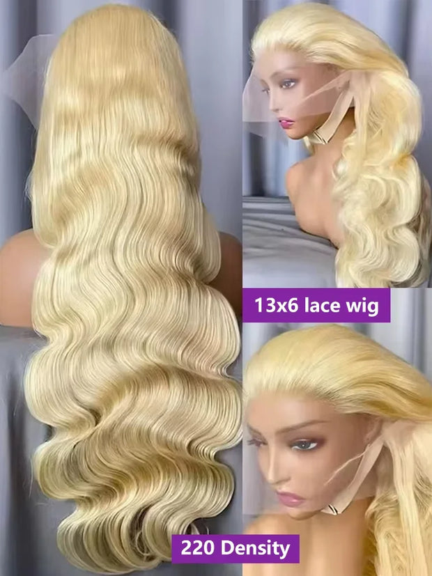 300 Density Blonde 613 Lace Front Wigs 13x6 HD Lace Body Wave Wig 40 42 Inch Brazilian Pre Plucked Colored Lace Frontal Remy Wig