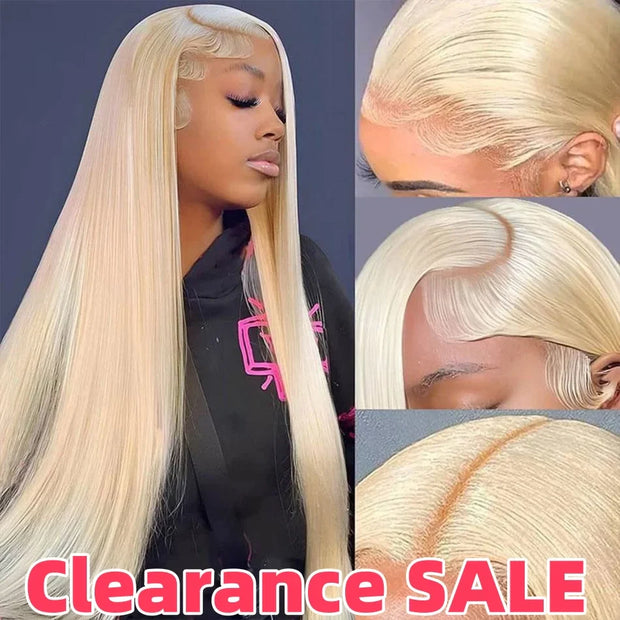 13x6 613 Blonde HD Lace Front Human Hair Wigs Brazilian Straight Human Hair Wigs For Women Transparent 13x6 Lace Frontal Wigs