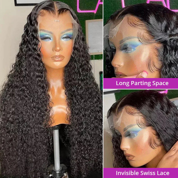 300% Density 40 46 Inch Deep Wave 13x6 HD Lace Front Human Hair Wig Loose Water Curly 13x4 Lace Frontal Wig Human Hair For Women