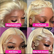 13x6 613 Blonde HD Lace Front Human Hair Wigs Brazilian Straight Human Hair Wigs For Women Transparent 13x6 Lace Frontal Wigs