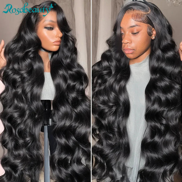 30 32 Inch Body Wave Transparent 13x6 Lace Frontal Human Hair Wigs Natural Color High Density 13x4 Lace Frontal Wig For Women