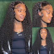 40 Inch 250 Density Curly 13x6 HD Lace Frontal Wigs Human Hair Brazilian Deep Wave Transparent Lace Front Wig 100% Human Hair 30