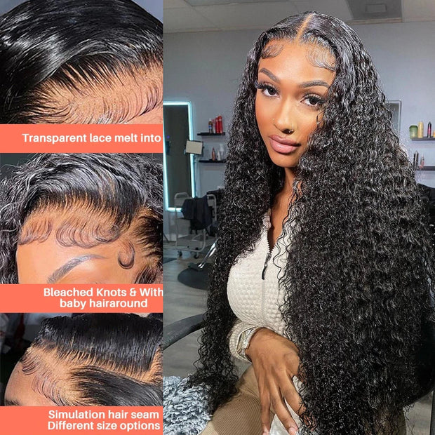 13x6 13x4 Kinky Curly Lace Front Human Hair Wigs Brazilian Deep Wave Frontal Wig For Women 100% Natural Human Hair Wigs On Sale