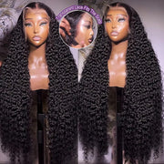 250 300 Density 13x6 HD Lace Frontal Wig Deep Wave Curly Human Hair Wigs For Women Water Wave 13x4 Lace Front Human Hair Wig 200