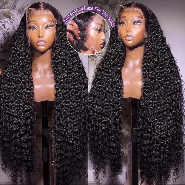 250 300 Density 13x6 HD Lace Frontal Wig Deep Wave Curly Human Hair Wigs For Women Water Wave 13x4 Lace Front Human Hair Wig 200