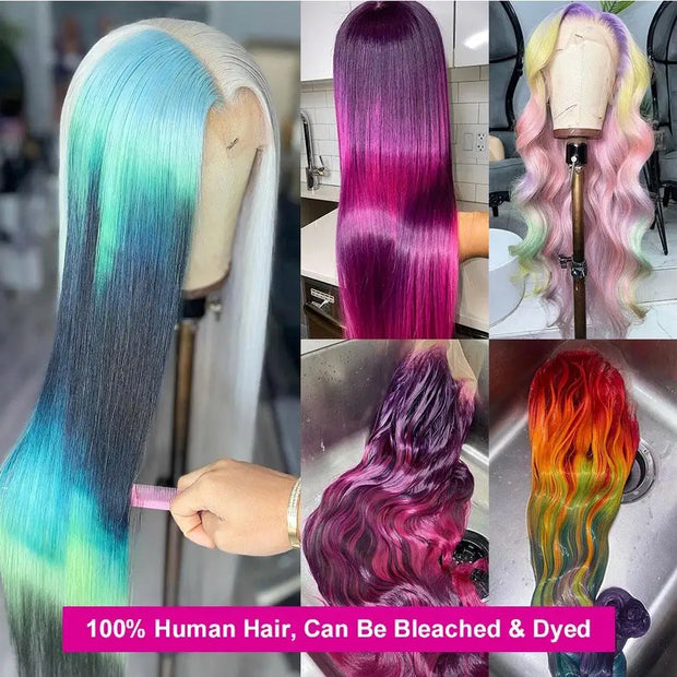 13x6 613 Blonde HD Lace Front Human Hair Wigs Brazilian Straight Human Hair Wigs For Women Transparent 13x6 Lace Frontal Wigs
