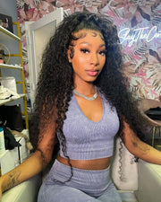 250 300 Density 13x6 HD Lace Frontal Wig Deep Wave Curly Human Hair Wigs For Women Water Wave 13x4 Lace Front Human Hair Wig 200