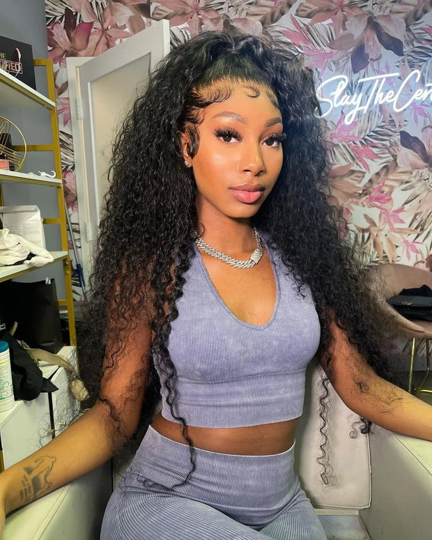 250 300 Density 13x6 HD Lace Frontal Wig Deep Wave Curly Human Hair Wigs For Women Water Wave 13x4 Lace Front Human Hair Wig 200