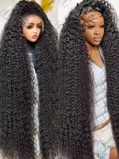 300% Density 40 46 Inch Deep Wave 13x6 HD Lace Front Human Hair Wig Loose Water Curly 13x4 Lace Frontal Wig Human Hair For Women
