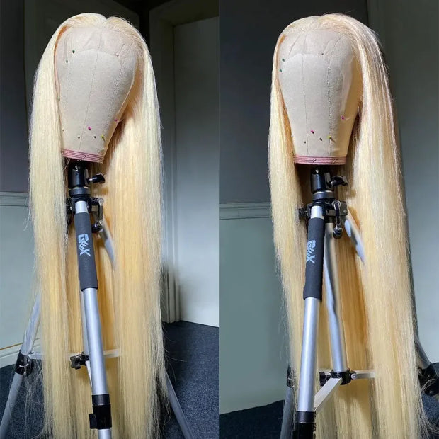 13x6 613 Blonde HD Lace Front Human Hair Wigs Brazilian Straight Human Hair Wigs For Women Transparent 13x6 Lace Frontal Wigs