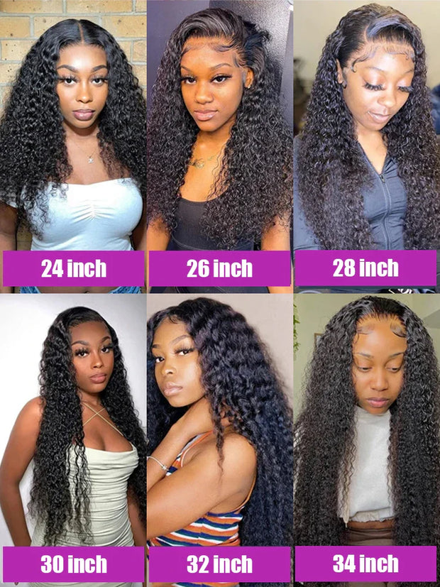300% Density 40 46 Inch Deep Wave 13x6 HD Lace Front Human Hair Wig Loose Water Curly 13x4 Lace Frontal Wig Human Hair For Women