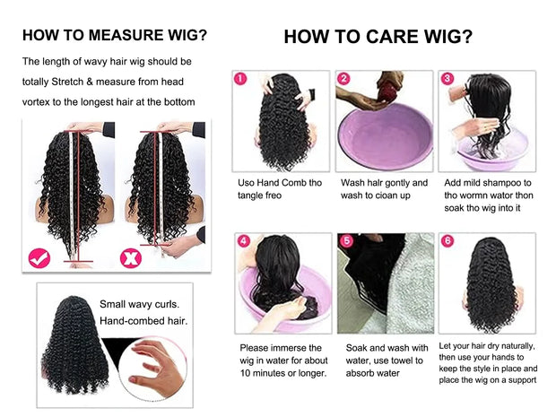 250% Density 13x6 36Inch Deep Wave Frontal Wig Transparent 13x5 HD Lace Frontal Human Hair Wigs Curly Human Hair Wigs For Women