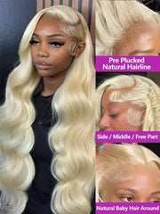 300 Density Blonde 613 Lace Front Wigs 13x6 HD Lace Body Wave Wig 40 42 Inch Brazilian Pre Plucked Colored Lace Frontal Remy Wig