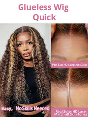 40 Inch Highlight Ombre Deep Wave Glueless Wig Human Hair Ready To Wear Brazilian Colored 13x4 Curly Lace Frontal Wigs For Women