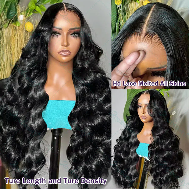 30 32 Inch Body Wave Transparent 13x6 Lace Frontal Human Hair Wigs Natural Color High Density 13x4 Lace Frontal Wig For Women