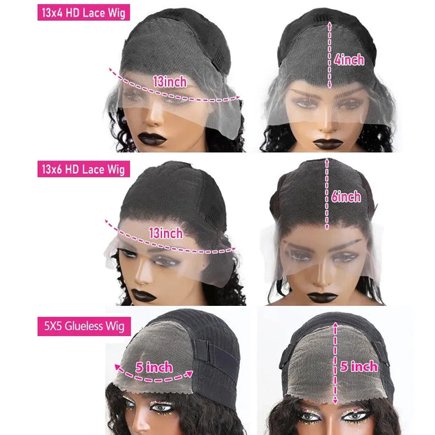 30 32 Inch Body Wave Transparent 13x6 Lace Frontal Human Hair Wigs Natural Color High Density 13x4 Lace Frontal Wig For Women